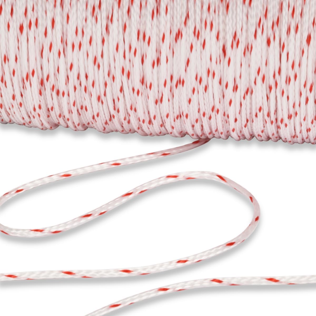 Corderie Italiane 6003458 – 00 Nylon Rope, B/R 1.8 mm, 100 MT with Winder, White/Red