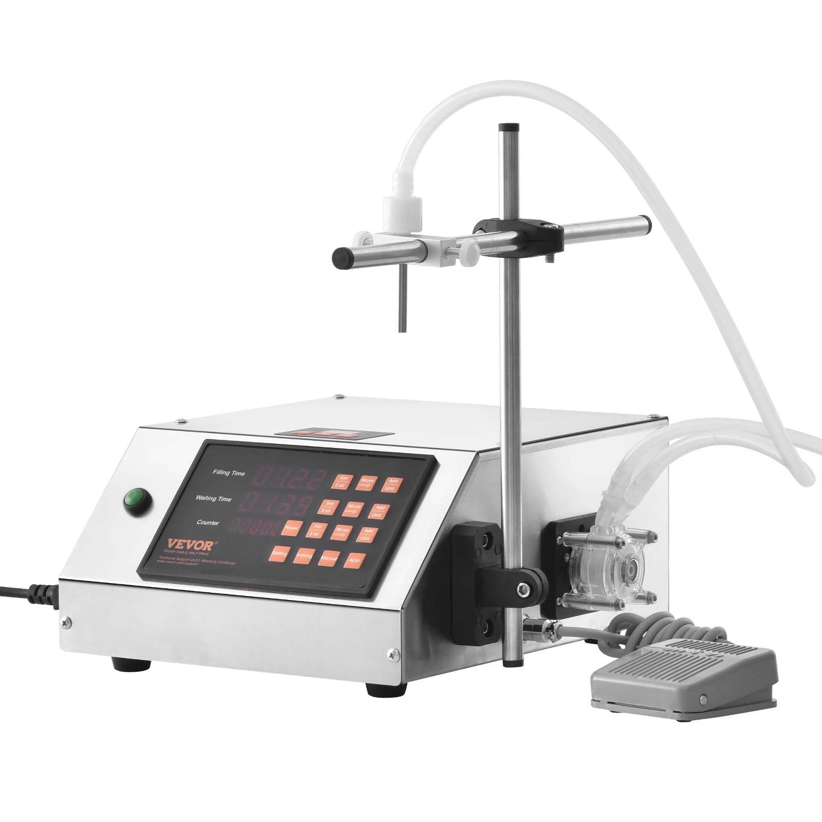 VEVOR Riempitrice Liquidi capacità di Pesatura 5-650 mL, Riempitrice Liquidi Automatica per Bottiglie Controllo Digitale, Riempitrice da Banco con Pompa Peristaltica Acqua Latte Vino Bevande Shampoo