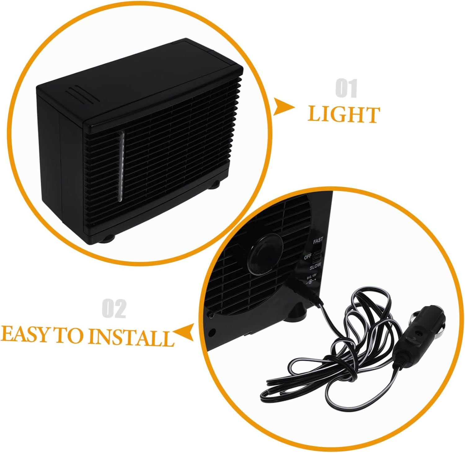 Portable Air Conditioner Portable Air Conditioner Evaporative Air Conditioning Unit for Car Portable Car Air Conditioner Cooling Fan Portable Car Air Conditioner Mini Black