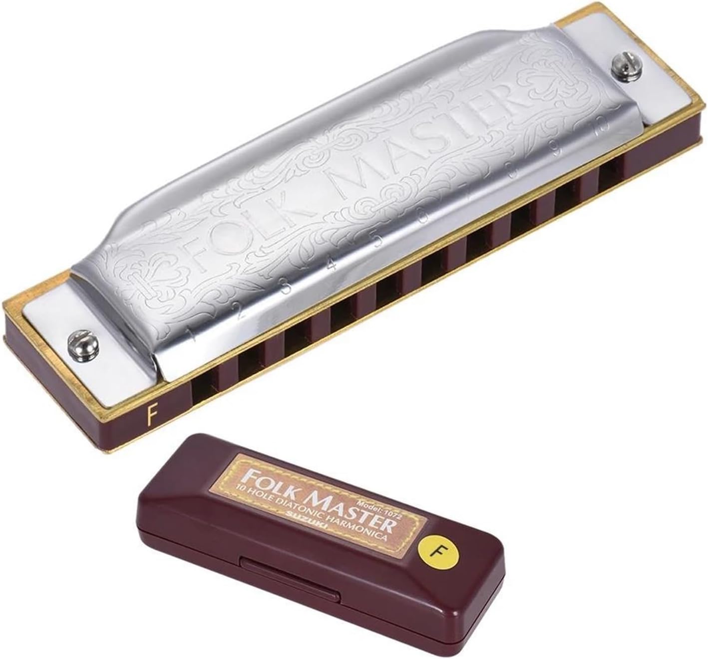 バンドハーモニカ 10穴ダイアトニックハーモニカ（F調、20音）初心者向け(F)