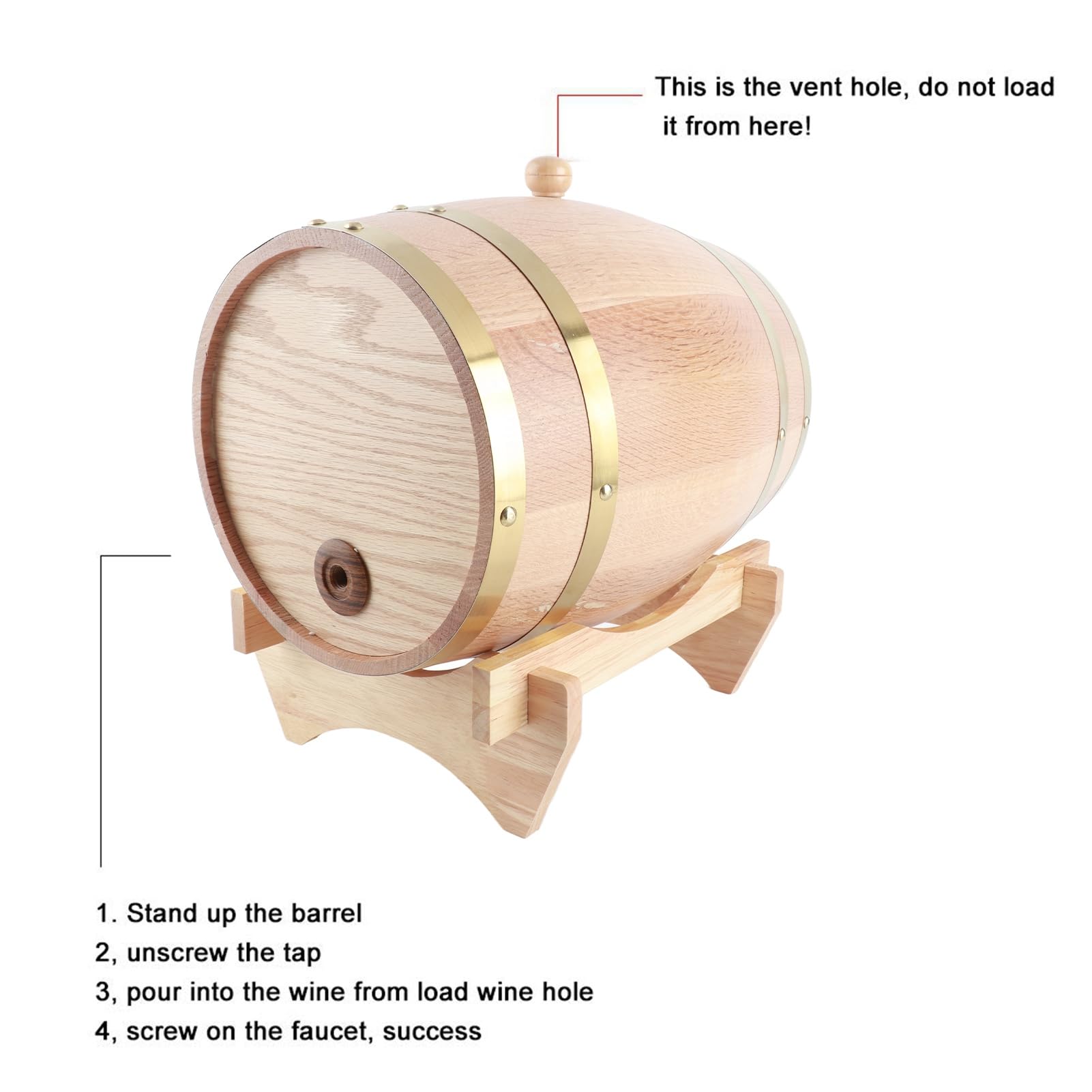 Dispensatore di barile di vino in legno vintage per Whisky, Rum, Tequila - Ideale per cene e configurazioni di bar