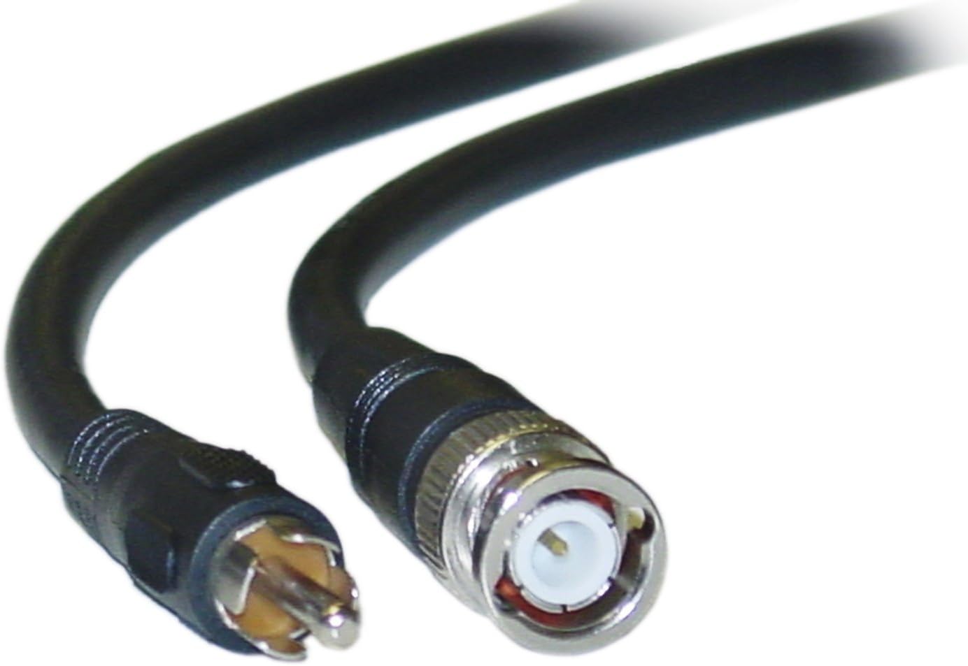 ACL 6 Feet RG59U Coaxial BNC Male to RCA Male Composite Video Cable, Black, 64% Braid, 75 Ohm, 5 Pack