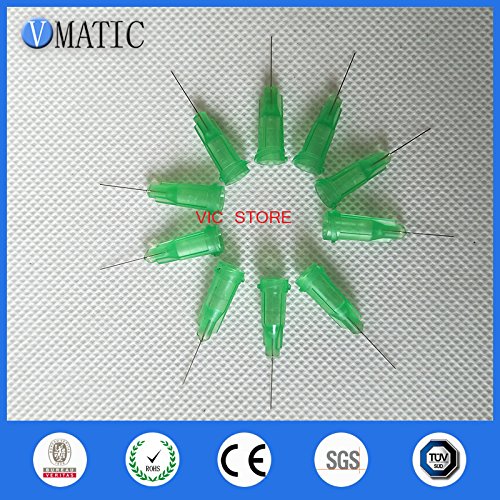 100Pcs Extra Fine Dispense Blunt Needle Tip 34G Luer Lock Hub 0.5'' Tubing Length 1/2 Inch Luer Lock Needles