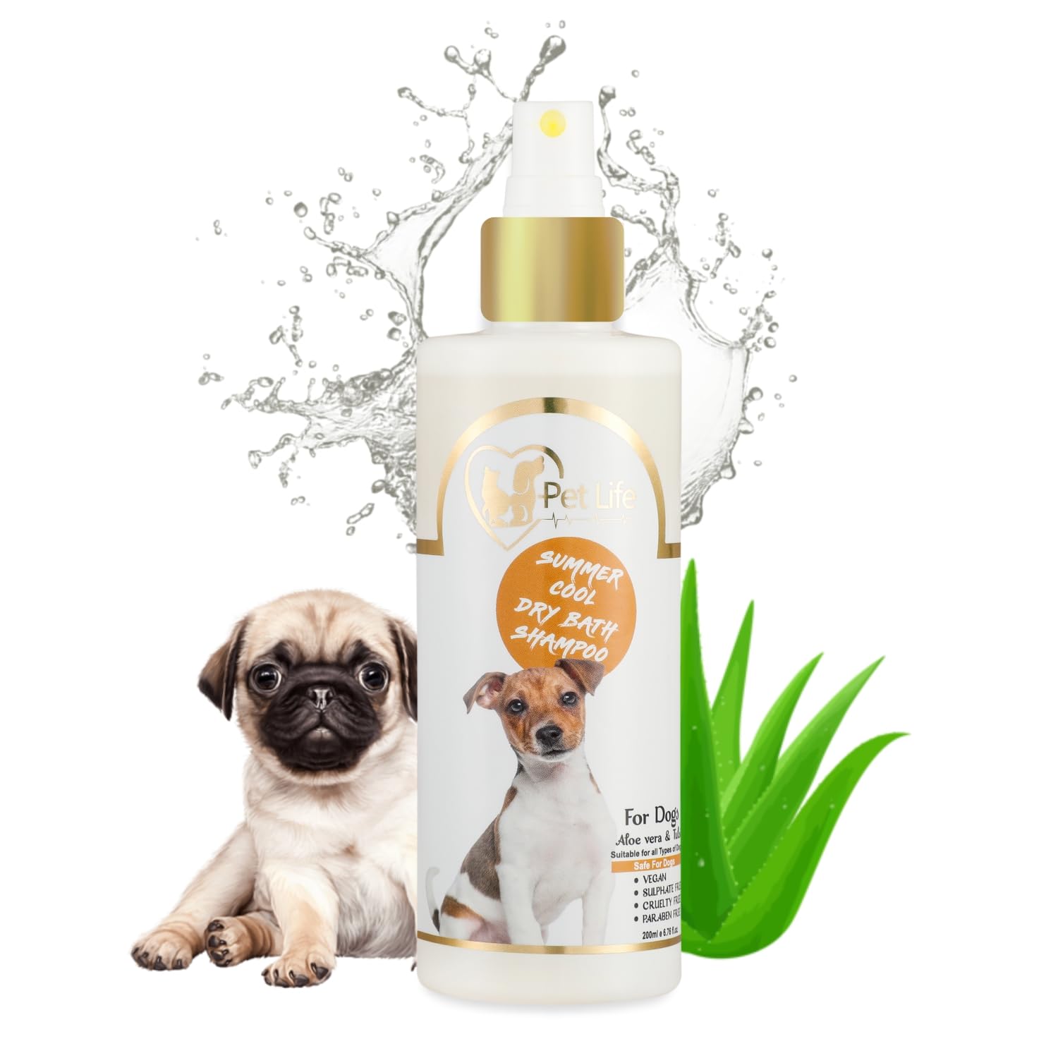 Pet Life Summer Cool Dry Bath Shampoo for Pug Dog & Puppy Dry/Waterless Dog Shampoo Spray | Made with Natural Ingredients for A Cleaner, Smoother & Shinier Coat for All Dog Breed – 200 Ml (B09YPCVLPB) Amazon Price History, Amazon Price Tracker