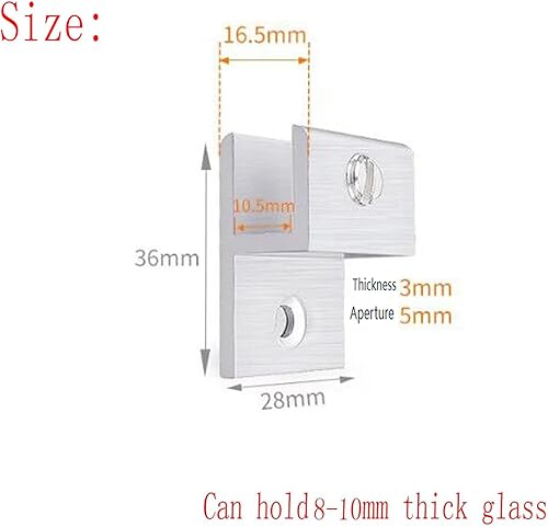 Miniatura 7 de Clips de espejo, espejo de aleación de zinc, clip de vidrio flotante, soporte redondo para espejos de pared, soporte de espejo de baño, soporte para