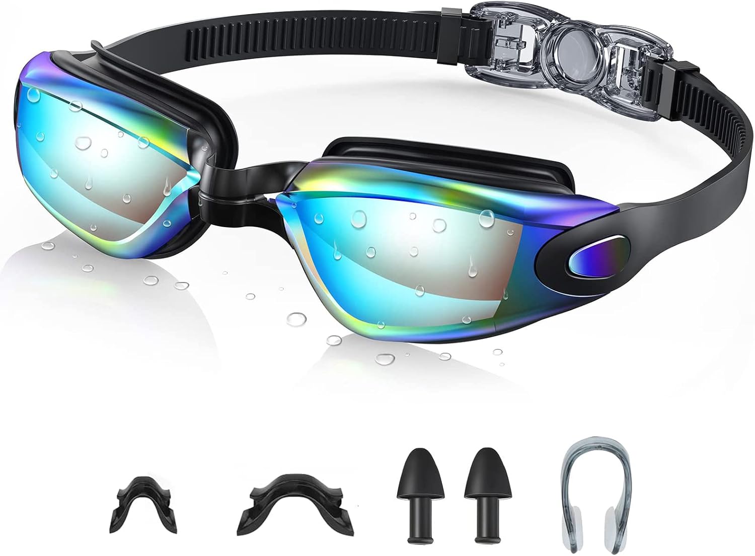 Swim Goggles, Waterproof Antifog Swimming Goggles, Adjustable swimming