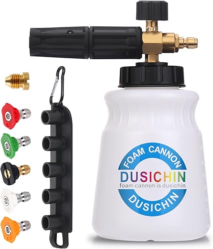 Miniatura 2 de Lavador a chorro Dusichin SFL-001de 1/4 pulgada con liberación rápida a presión ajustable, lanza espuma en nieve, cañón de espuma