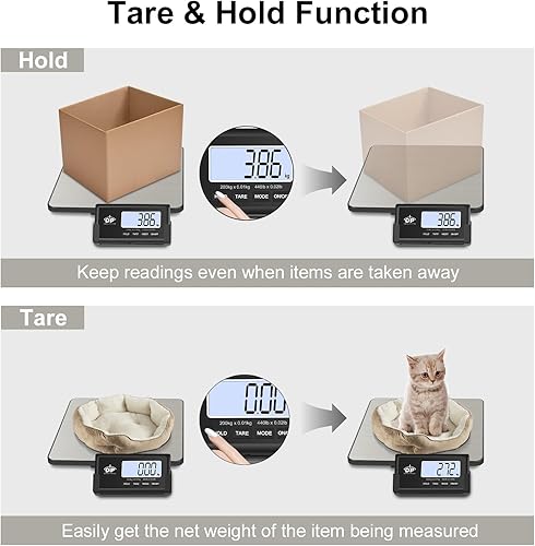 Miniatura 5 de QP Báscula de envío, báscula postal digital de alta precisión de 440 lb0.35 oz, escala de franqueo, pantalla LCD inalámbrica, función de