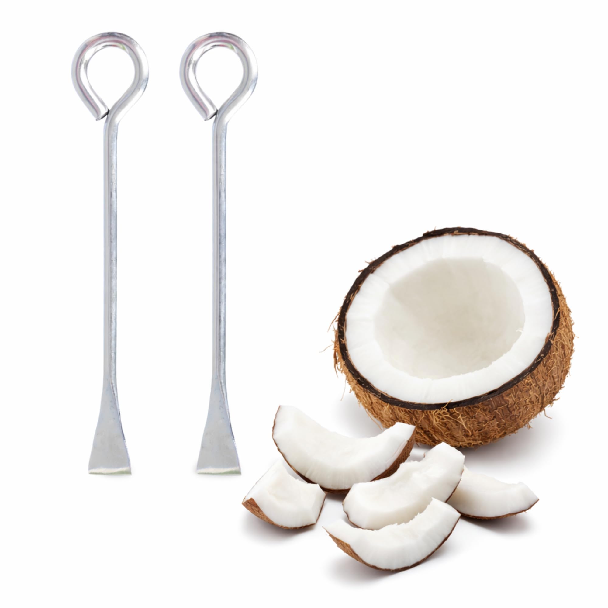 Coconut Slicer for Removing Coconut White | Coconut White Remover Tool | Coconut Slicing Cutter for Home Kitchen | Stainless Steel Coconut Scraper | Easy Coconut Cutter Manual Extra Sharp Pack of 2