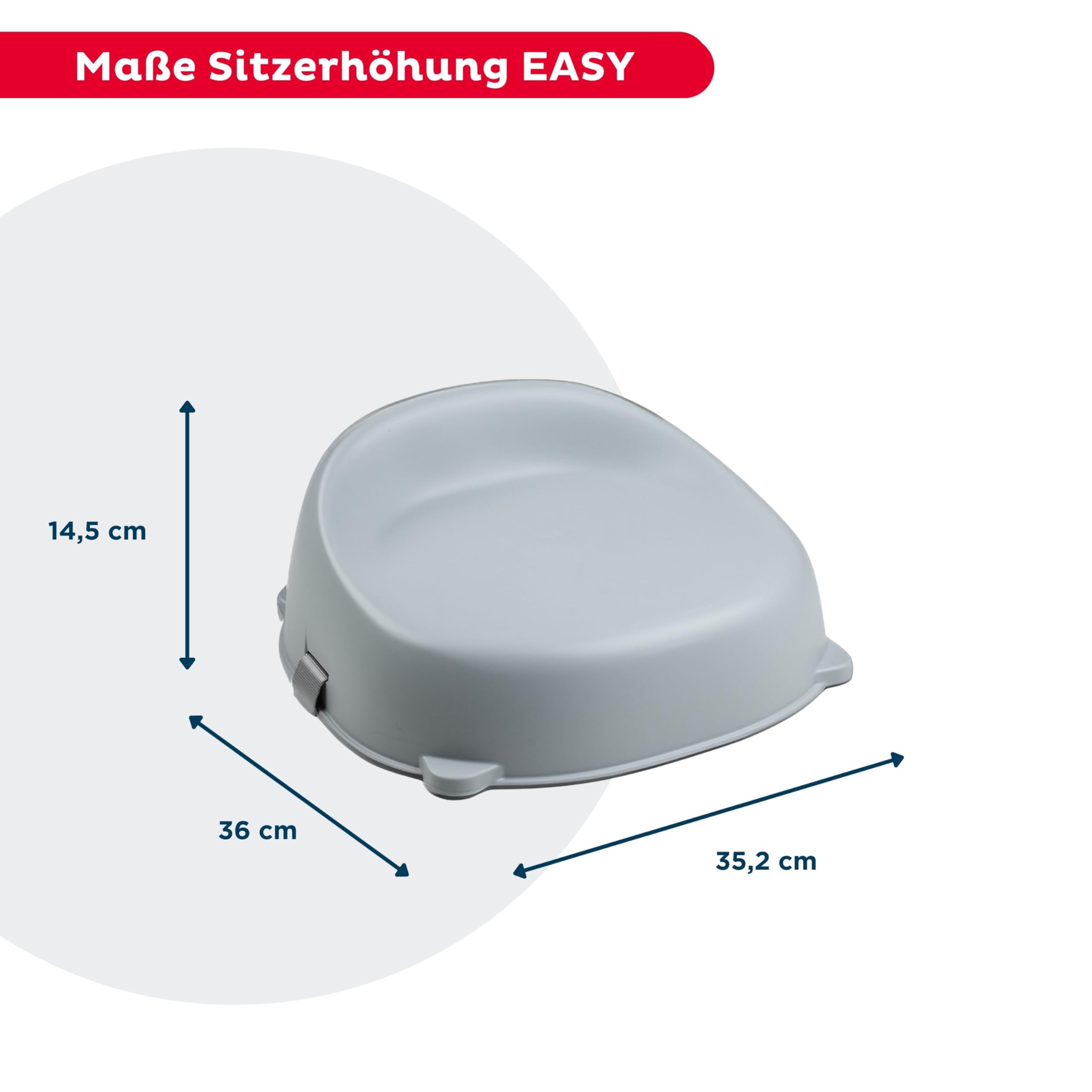 THERMOBABY - Łatwe podnoszenie krzesła - Podnoszenie - Dzieci w wieku od 3 do 6 lat (lub do 30 kg) - Wygodne - Lekkie i przenośne - Łatwy montaż - Szare Charme - Wyprodukowano we Francji