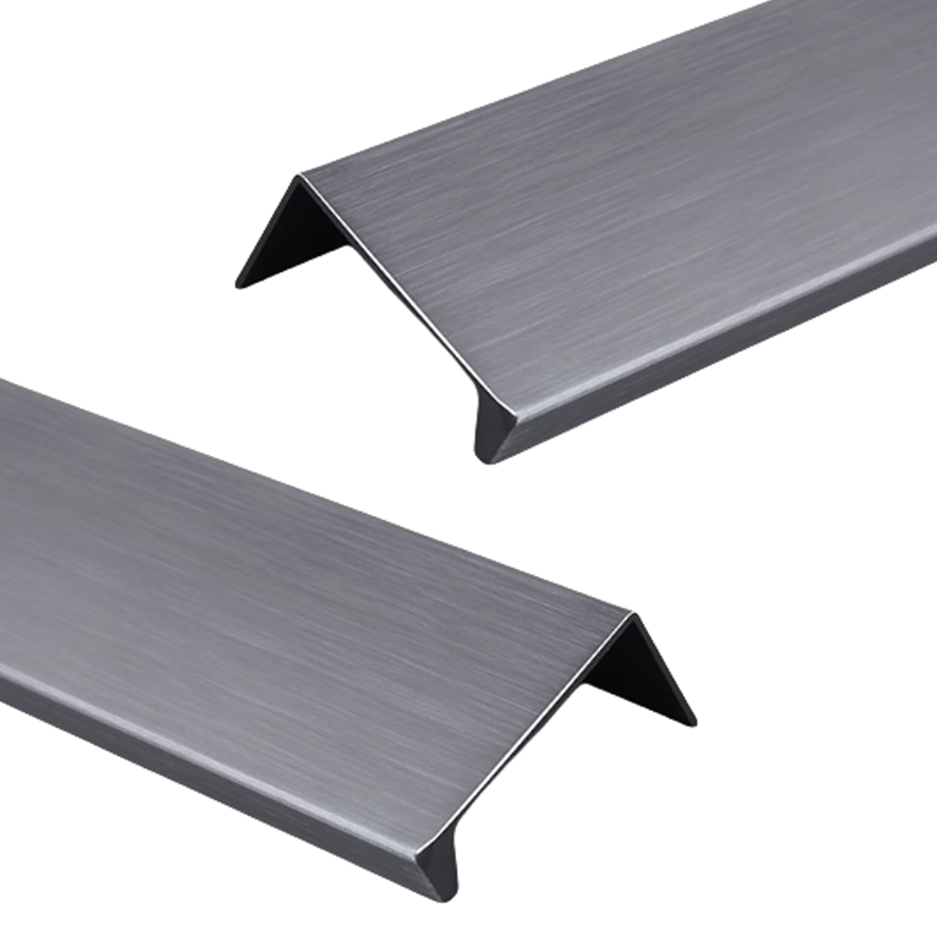 JIALUO0318 Invisible Handles Aluminium Alloy Furniture Pull Concealed Pull Kitchen Cupboard Handles Finger Edge Pull Door Knob Cabinet Drawer Handle 2 Piece (Brushed Grey,Length 300mm)