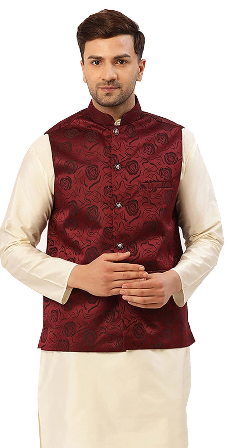 maple clothing Men's Indian Nehru Jacket Traditional Vest Waistcoat-picture-36