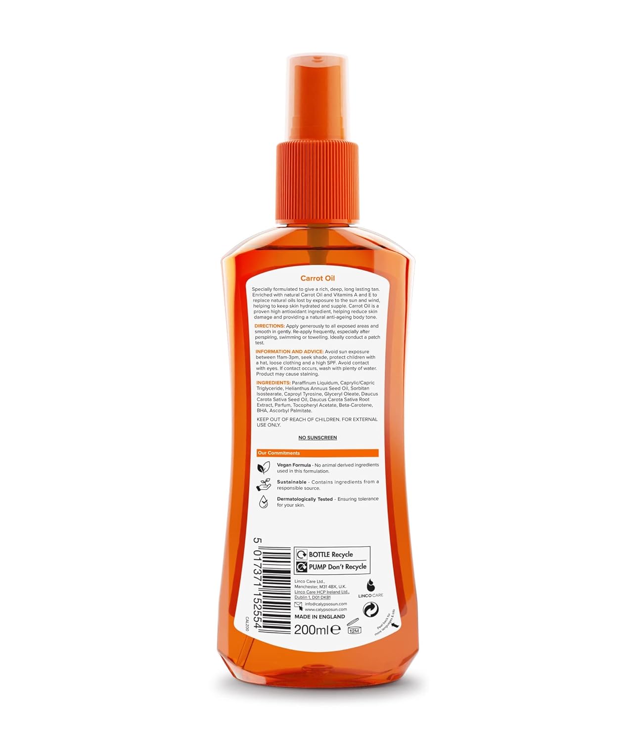 Calypso Original Carrot Oil With Tan Extender 220ml/6.7Fl Oz