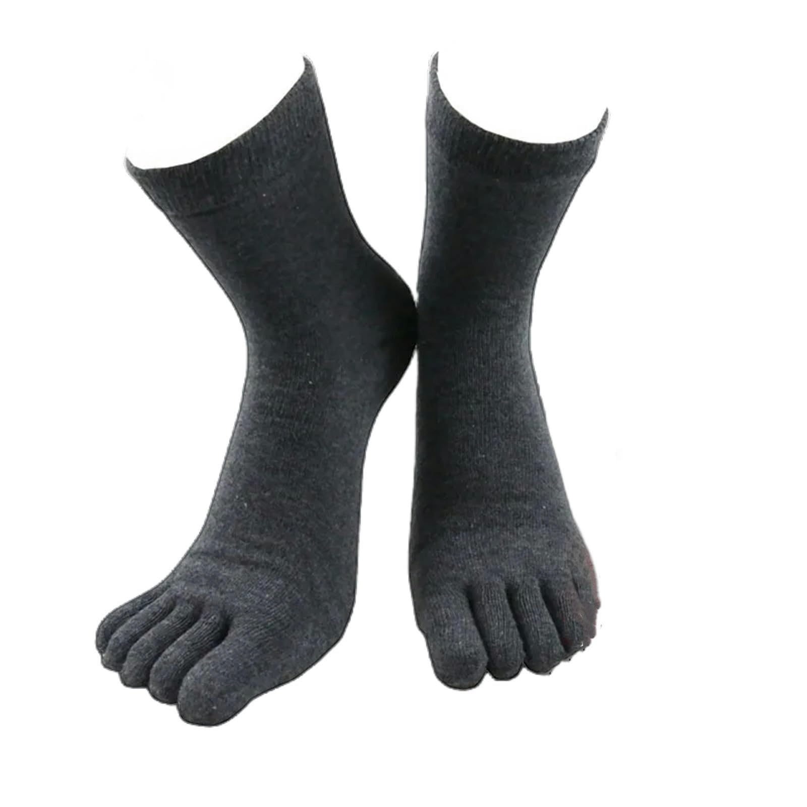 Calzini Inverno Terry Calzini A Cinque Dita con Calzini Elastici Morbidi Solidi di Cotone Caldo Toestmiche-Grigio-Eu39-44