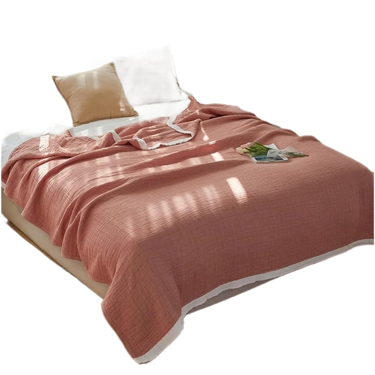 FIgpmwld Cotton Muslin Throw Blanket Summer Multicolor Multiple Sizes(Color4,200x230cm)