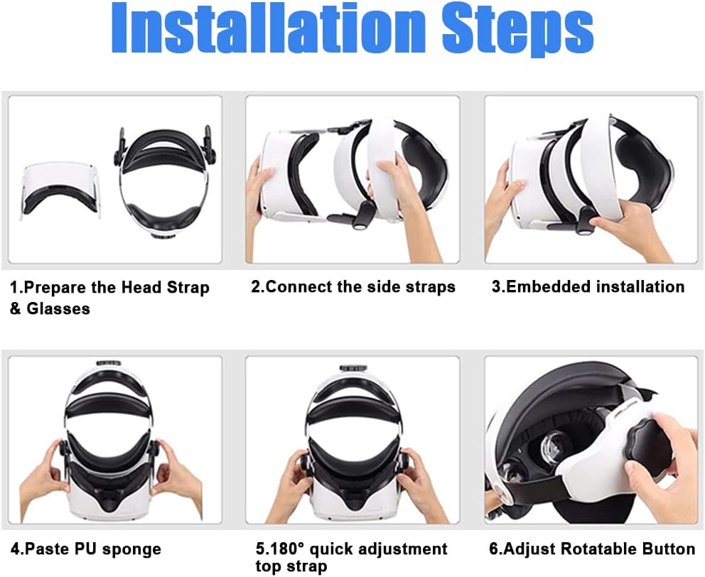 Adjustable Quest2 Head Strap and Silicone Face Cover Set,Full Balanced Design,Replacement for Elite Strap,Super Soft Foam and Breathable Skin-Friendly PU Surface,Reduce Face Pressure