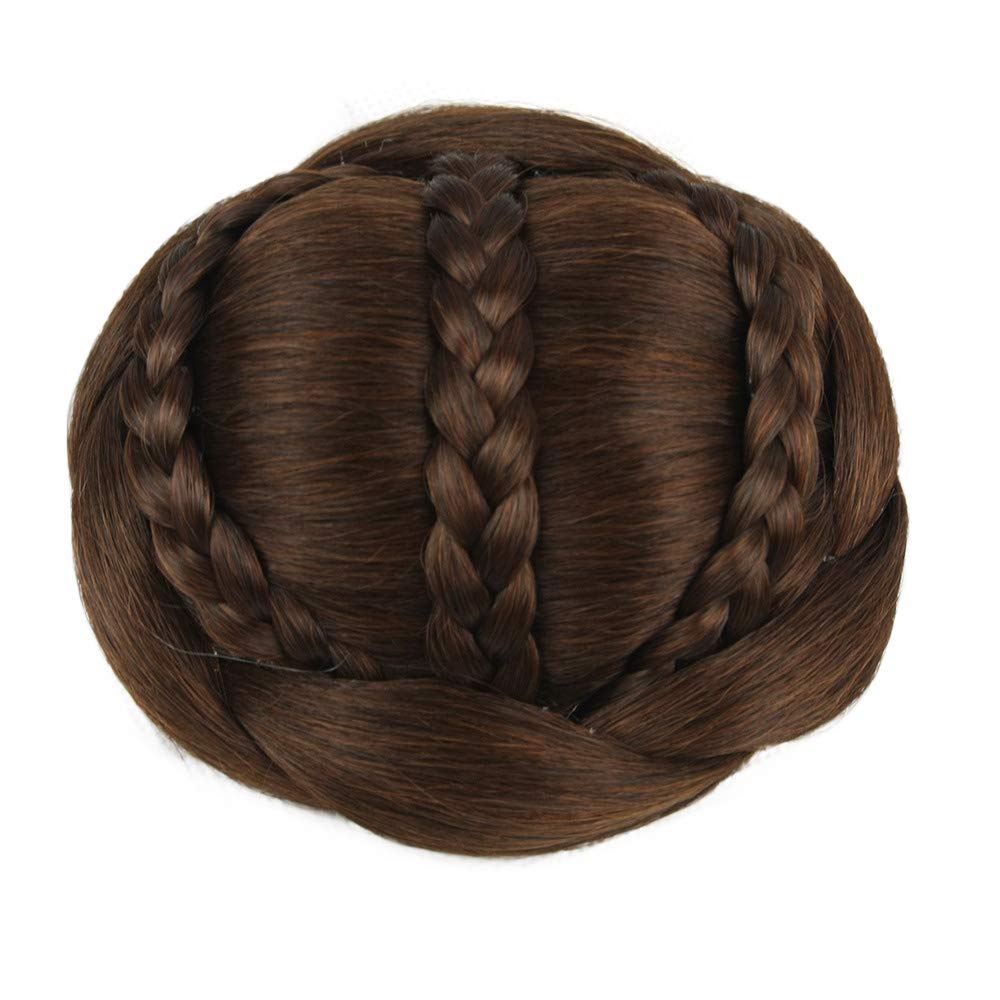 USIXBraided Hair Bun Hairpiece Elegant Updo Braided Bun Braided Chignon Hair Piece with Built-in Combs for Women Girls Party Wedding Hairdos Dancing Costume Hair Accessory (2009)