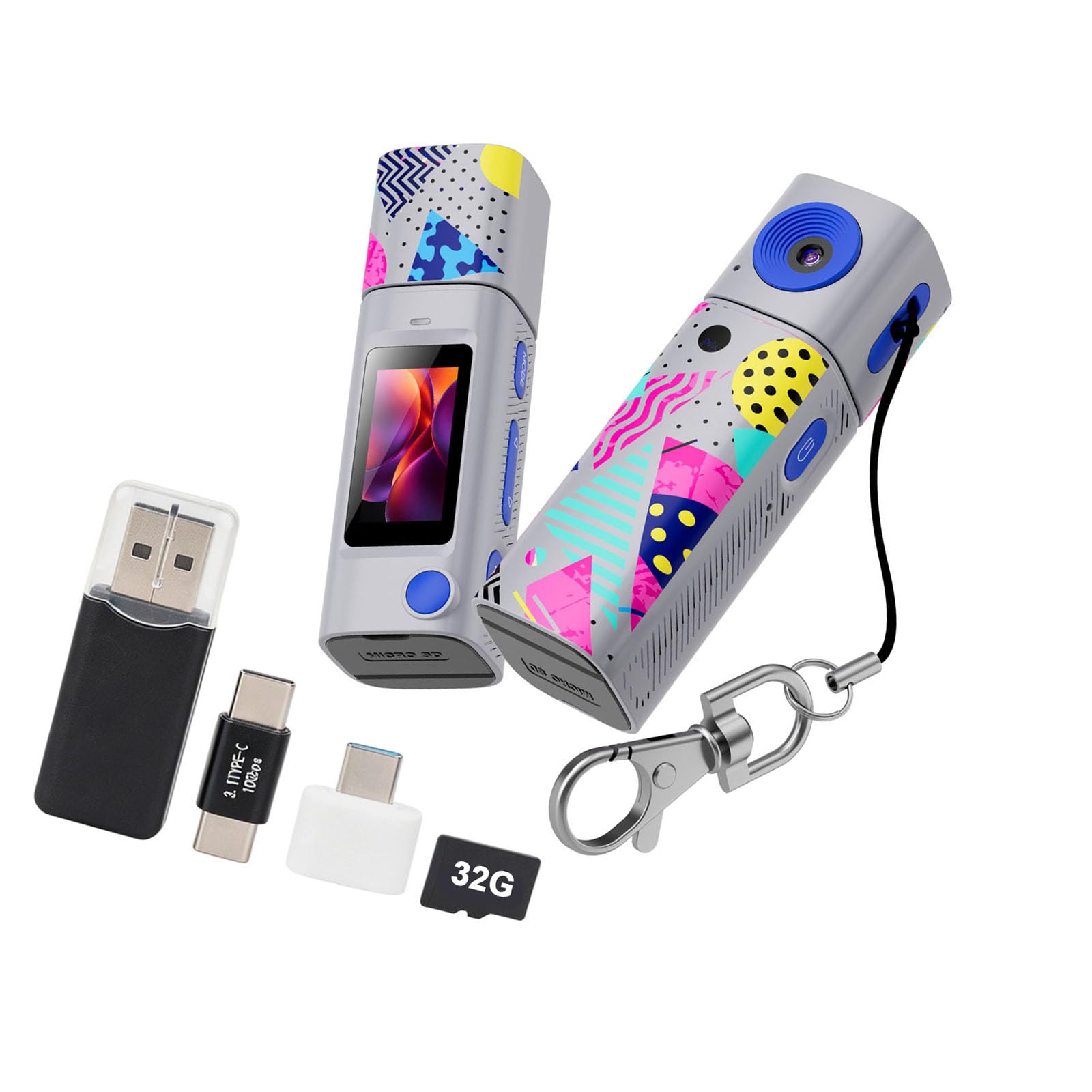 Videocamera 2K con lente rotante e schermo di riproduzione rapida per foto creative fotocamera digitale per bambini