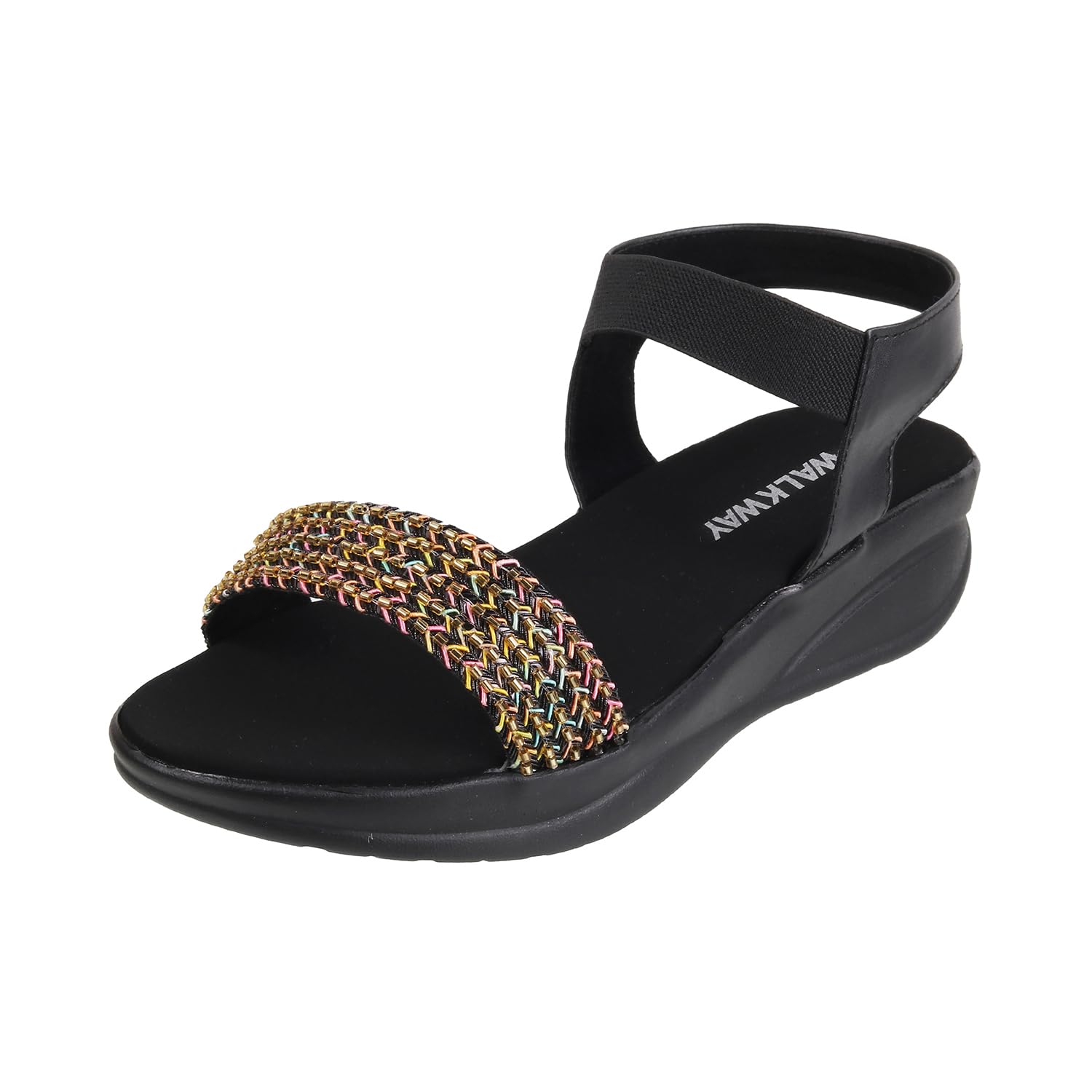 Walkway Women Black Multi Synthetic Sandals - EU/39 UK/6-33-208 (B0CHQRZ7X7) Amazon Price History, Amazon Price Tracker