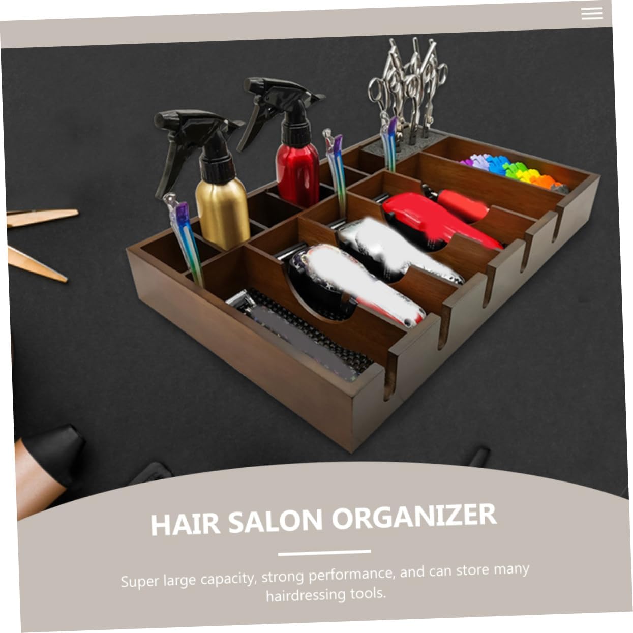 CALLARON 1pc Hairdressing Tools Holder Barber Tools Box Wooden Clipper Storage Rack Salon Supplies