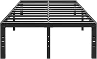 ALDRICH 18 Inch Full Size Metal Bed Frame - Heavy Duty Noise-Free Steel Slat Platform, No Box Spring Needed, Easy 20-Min Assembly Black