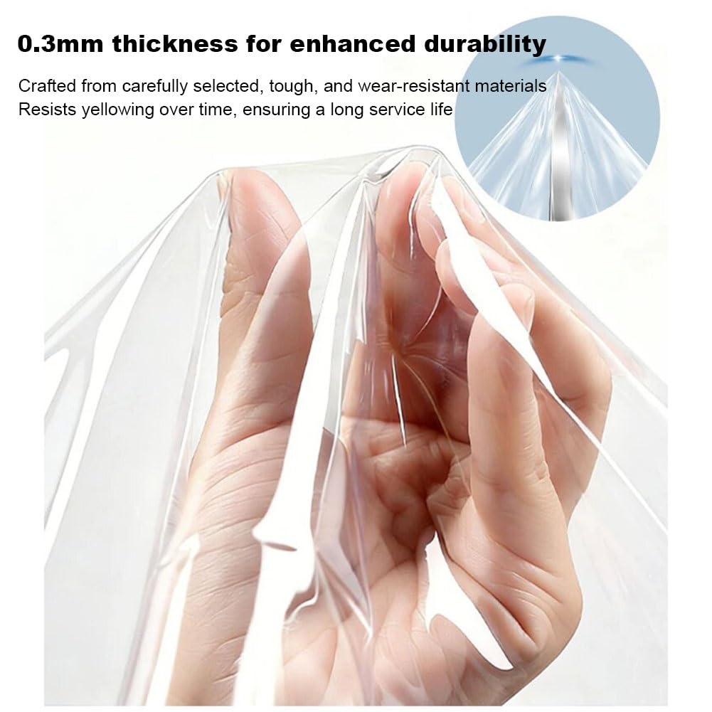 Artiz Rideau De Douche Transparent avec Œillets Antirouille, Séparateur De Pièce en PVC Transparent pour Cuisine, Salon Et Bureau Tringle Télescopique sans Perçage Incluse(1PCS,W:120x H:240cm)