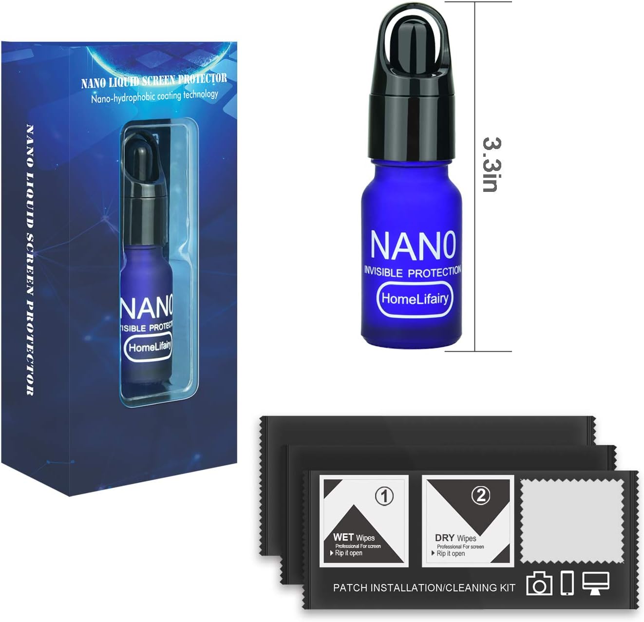 HomeLifairy Nano Liquid Glass Screen Protector for All Smartphones, Tablets, Watches Glasses, Cameras
