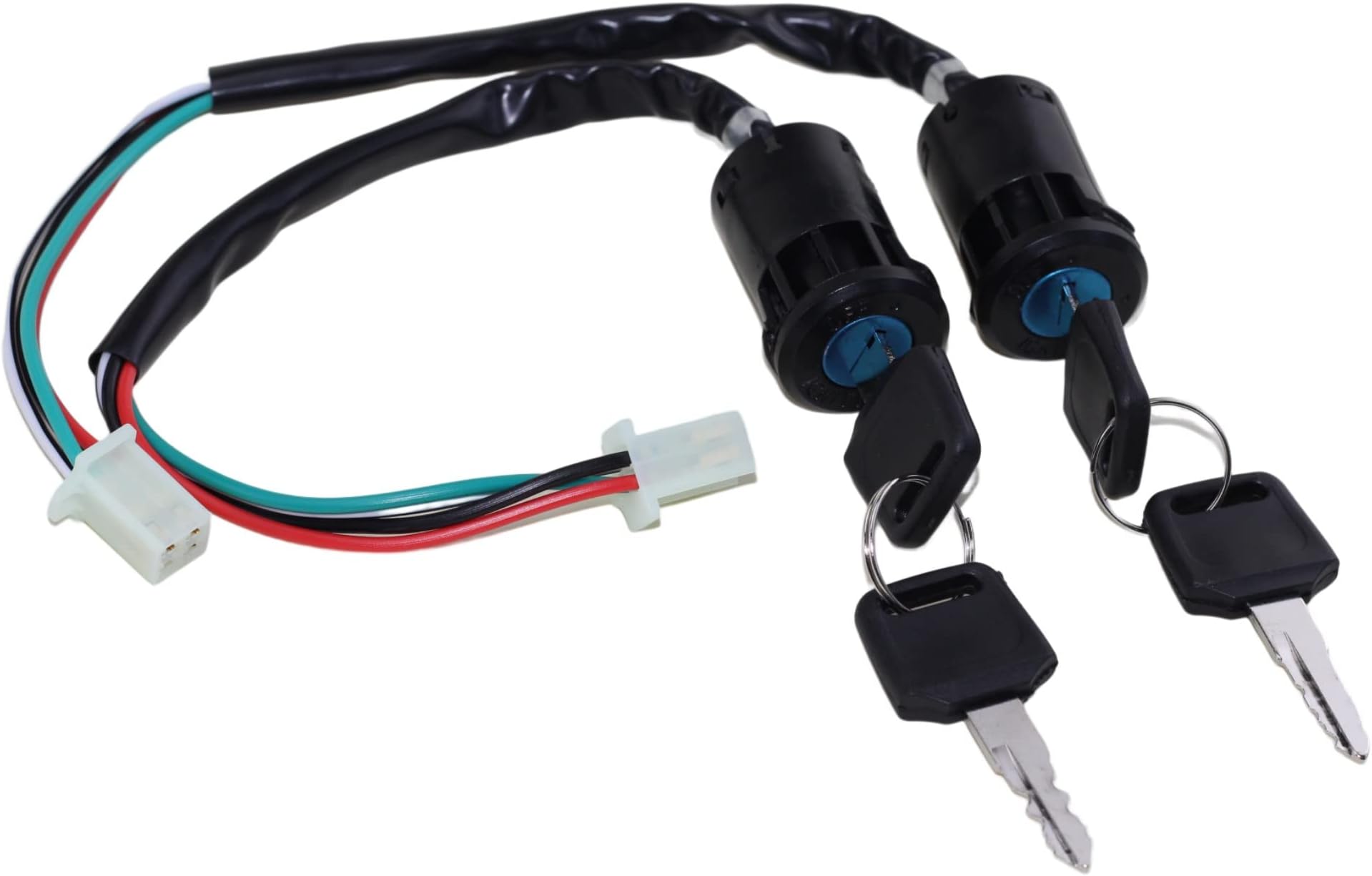 4 Pin Wire Ignition Starter On Off Switch Key for 50cc 70cc 90cc 110cc 125cc TaoTao Coolster Sunl Baja Roketa Apollo Kymco Chinese ATV Dirt Pit Bike Quad Go Kart Moped Scooter Mini Bike