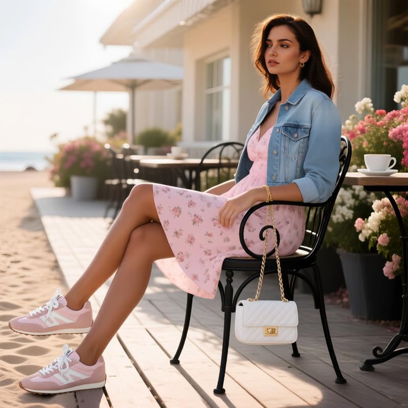 Image of Sneakers for Women Retro Fashion Trendy Sneakers with Foam Insole Casual Shoes for Walking Tennis Classic Non-Slip Comfort Shoes