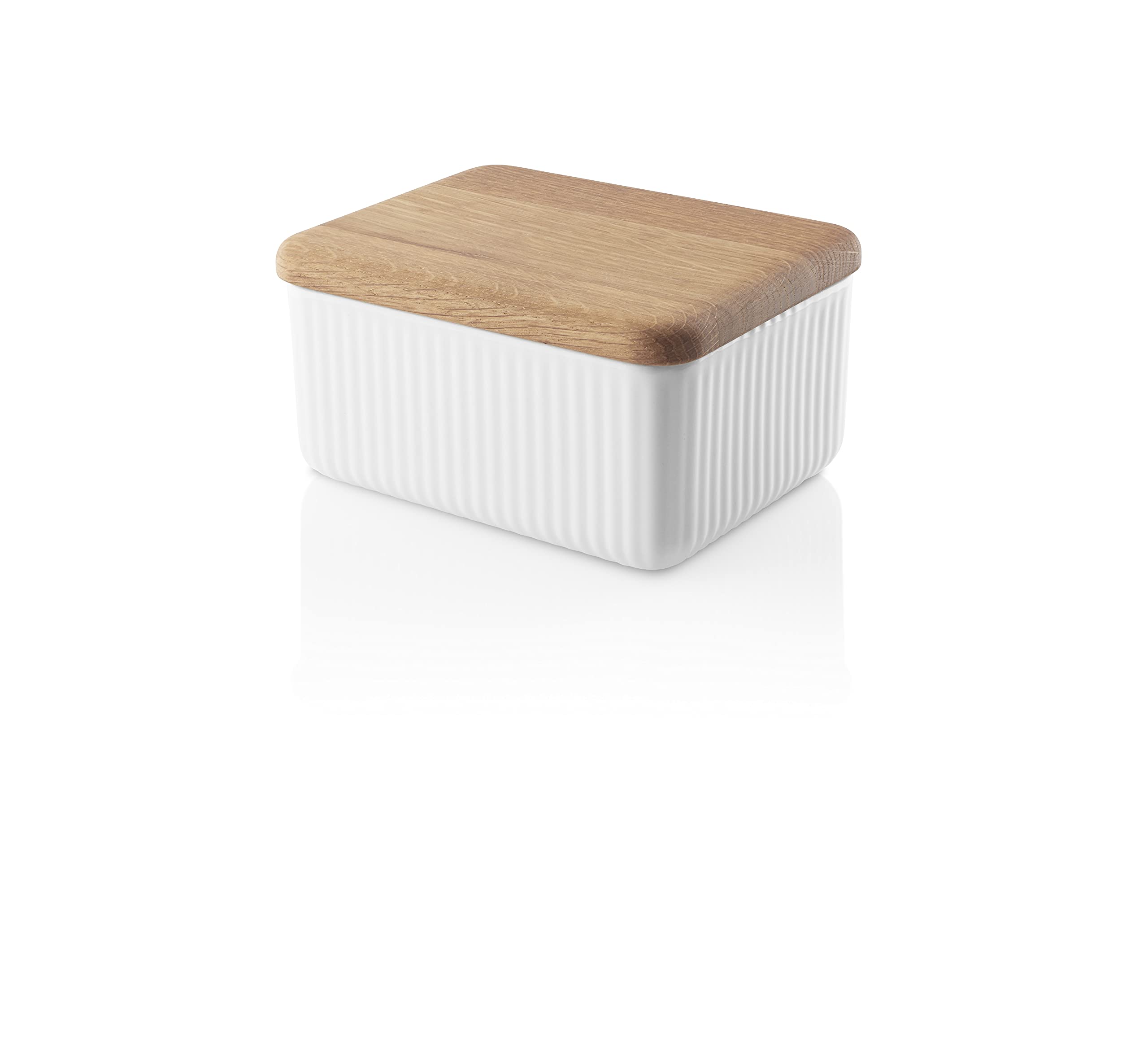 EVA SOLO M198302 Beurre Dish avec Couvercle en chêne Legio Nova, Blanc, m