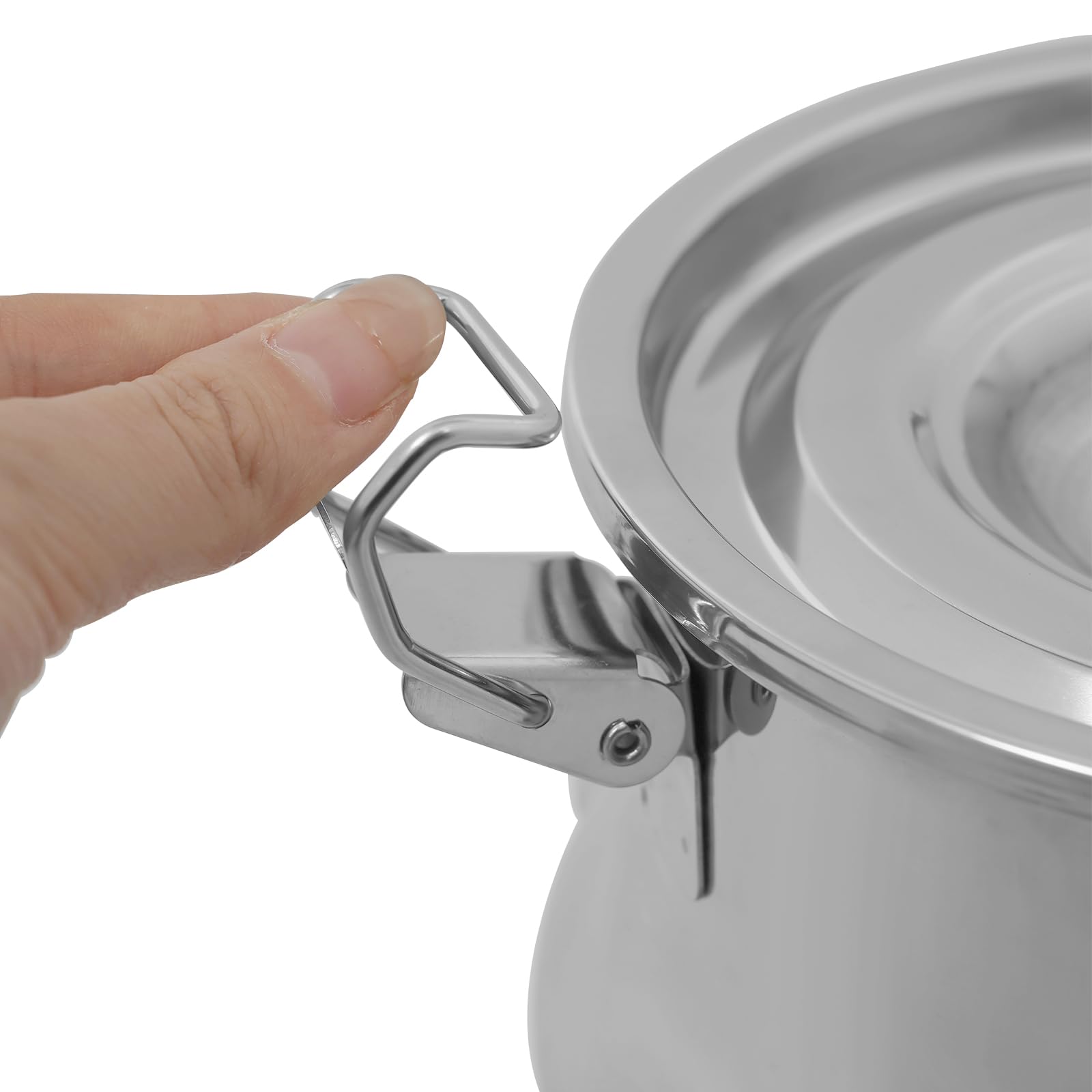 Jarra de leche de acero inoxidable de 5 litros, hermética (201) con cierre de cuatro puntos y junta de silicona, para leche, vino, aceite, zumo, almacenamiento de alimentos con gran capacidad para el