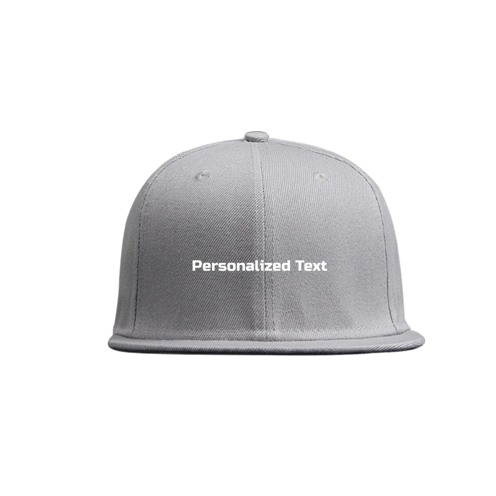 Miujonvy Unisex Gray 0 Custom Flat Brim Hip Hop Baseball Cap Personalized Text Baseball Cap Dad Caps For Men Women