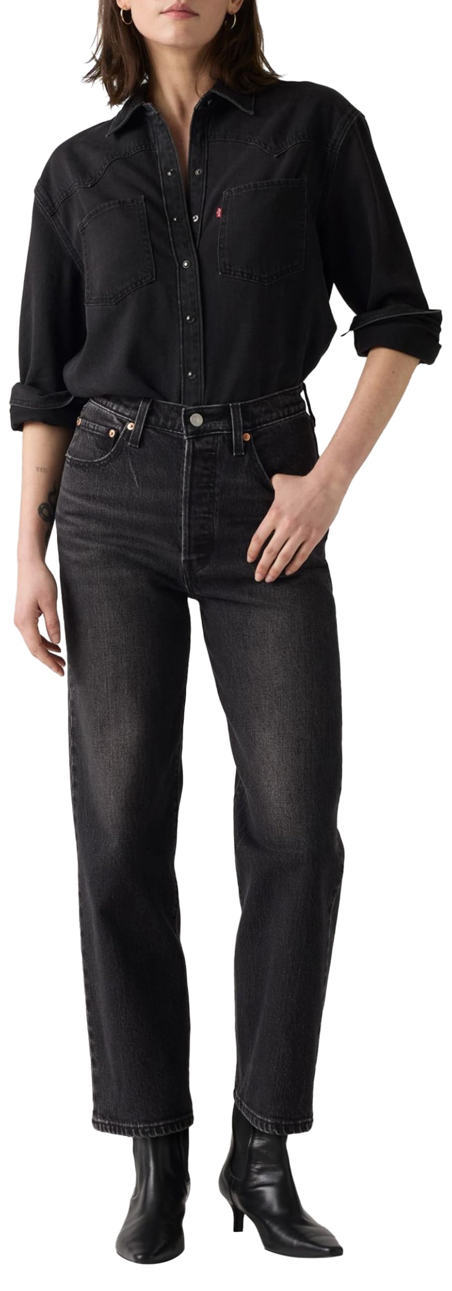 Levi's Women's Ribcage Straight Ankle Jeans, Loom About, 31 W/27 L