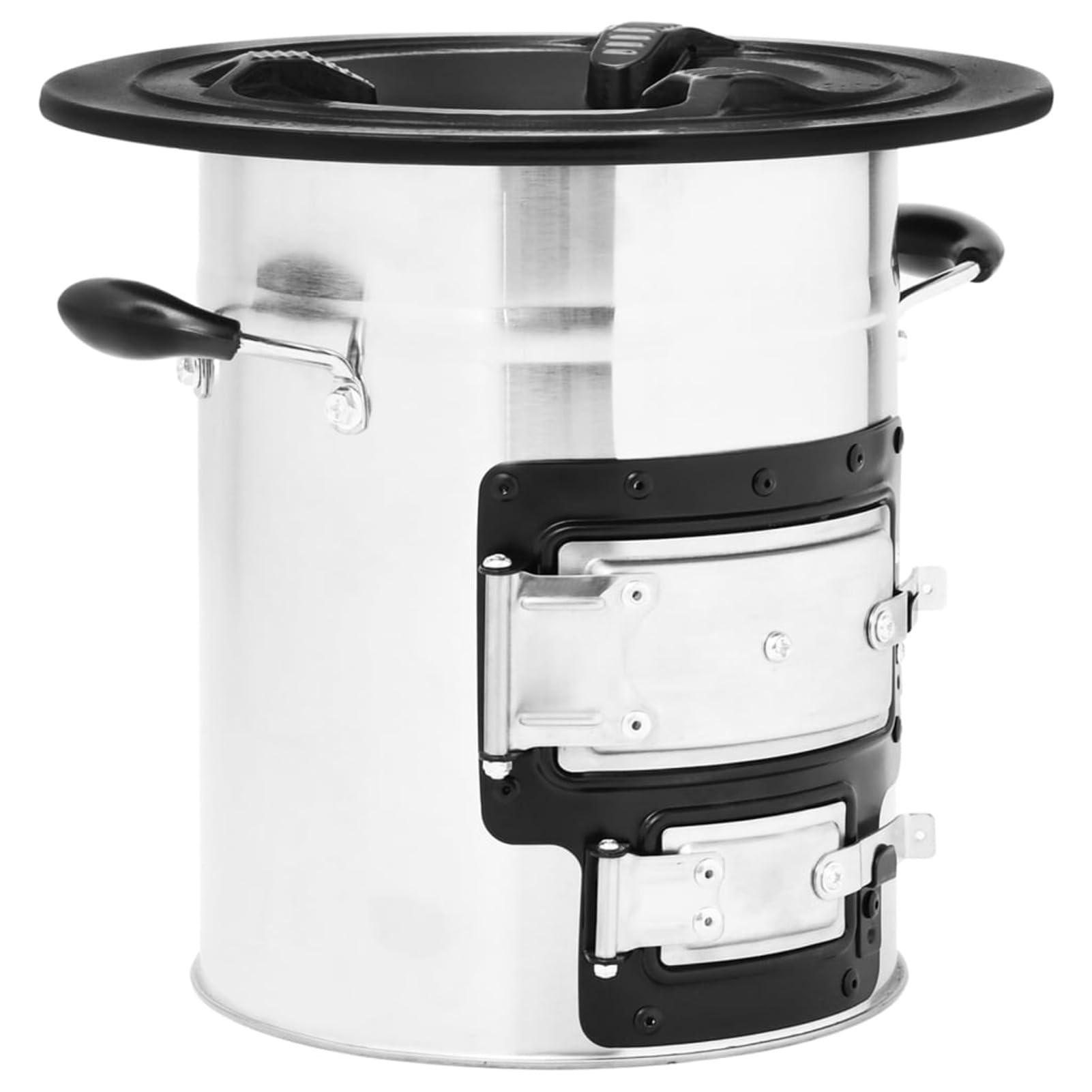 Stufa a Legna da Campeggio Argento 51,5x35x30,5 cm Acciaio Inox,Stufa a Legna compatta per Il Campeggio all'aperto e la Cottura di PIC-nic
