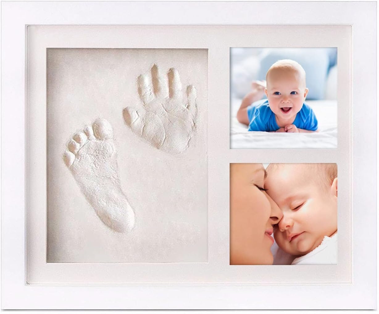 VishAl amart MAll Baby Hand and Footprint Kit, Baby Keepsake, Baby Shower Gifts for Mom, Baby Picture Frame Memorial Picture Frames Registry for Newborn Boys & Girls (Square, Pack of 1)