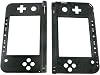 3DS XL LL Replacement Hinged Part Bottom Middle Frame Shell Housing Case for 3DSXL Game Console Case Housing Shell Replacement Black