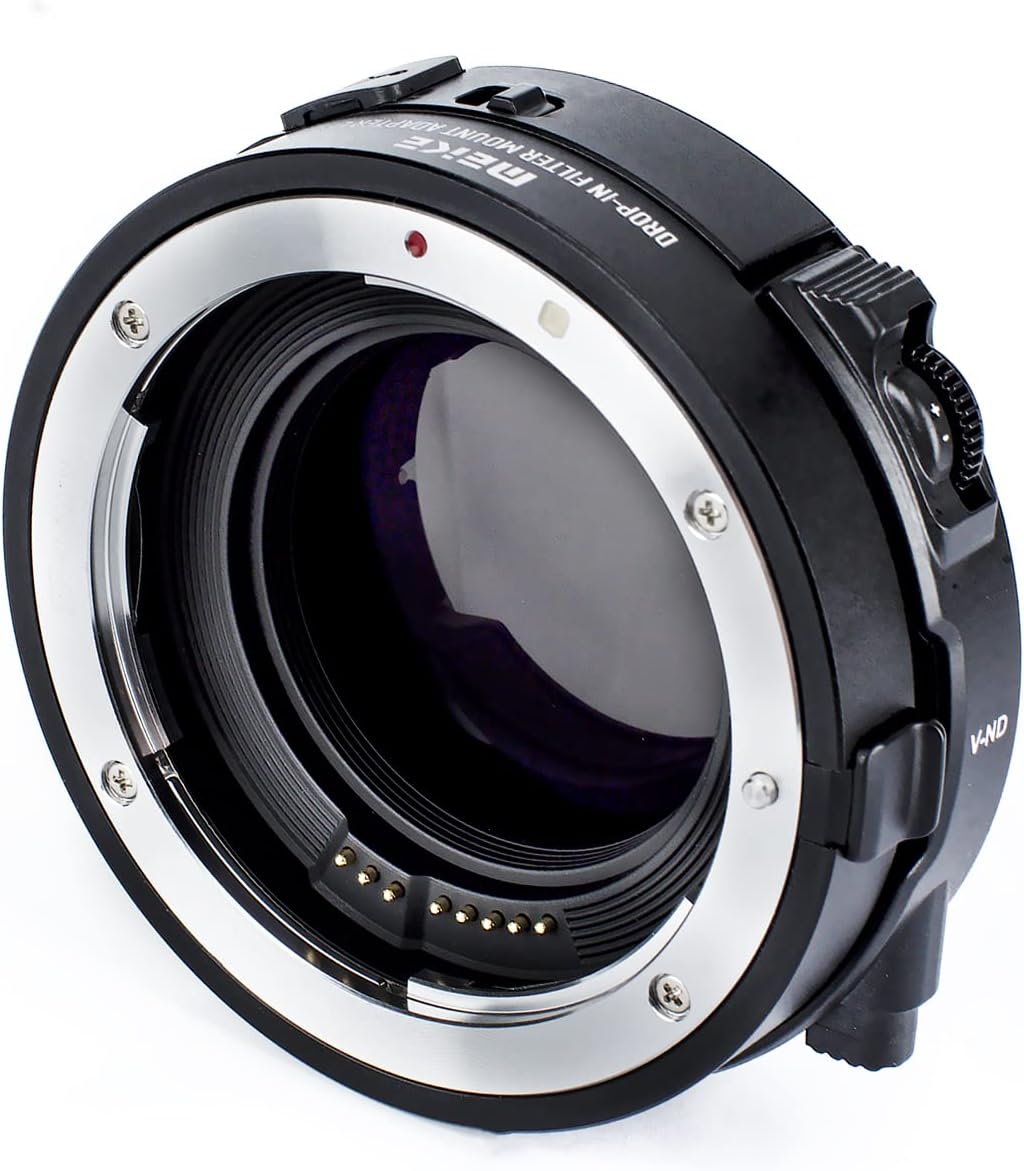 Meike MK-EFTE-C VND Drop-in Filter Auto-Focus Mount Lens Adapter for Canon EF/EF-S Lenses to Sony E Mount Cameras with Variable ND Filter and UV Filter A7SII A7 A6000 A6500 A7SIII A9