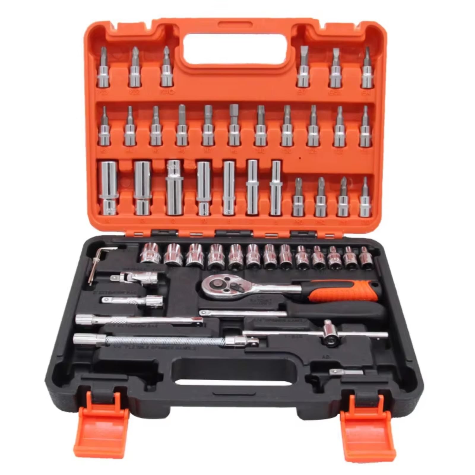 YNIYUJKL 53 Piece Ratchet Tool Set For Car Repair Mechanic Hand Tools With Case Automotive Repair Kit For Diy Enthusiasts And Professals