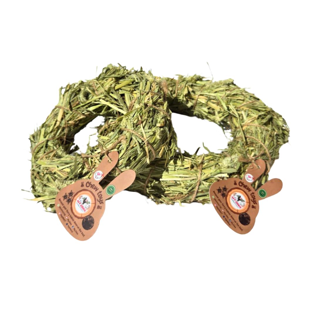 MY EDEN 100% Natural Timothy Hay Rings (Pack of 2) – Organic Handmade Chew Toy for Rabbits and Small Animals-picture-10
