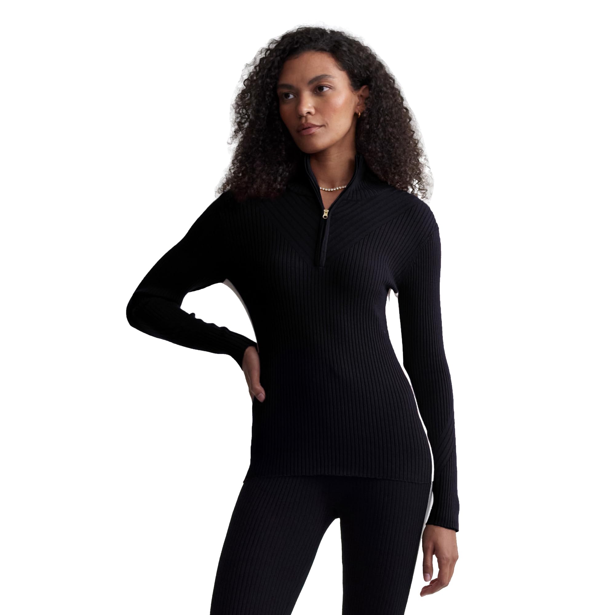 Varley Womens Demi 2 0 1 2 Zip Knit