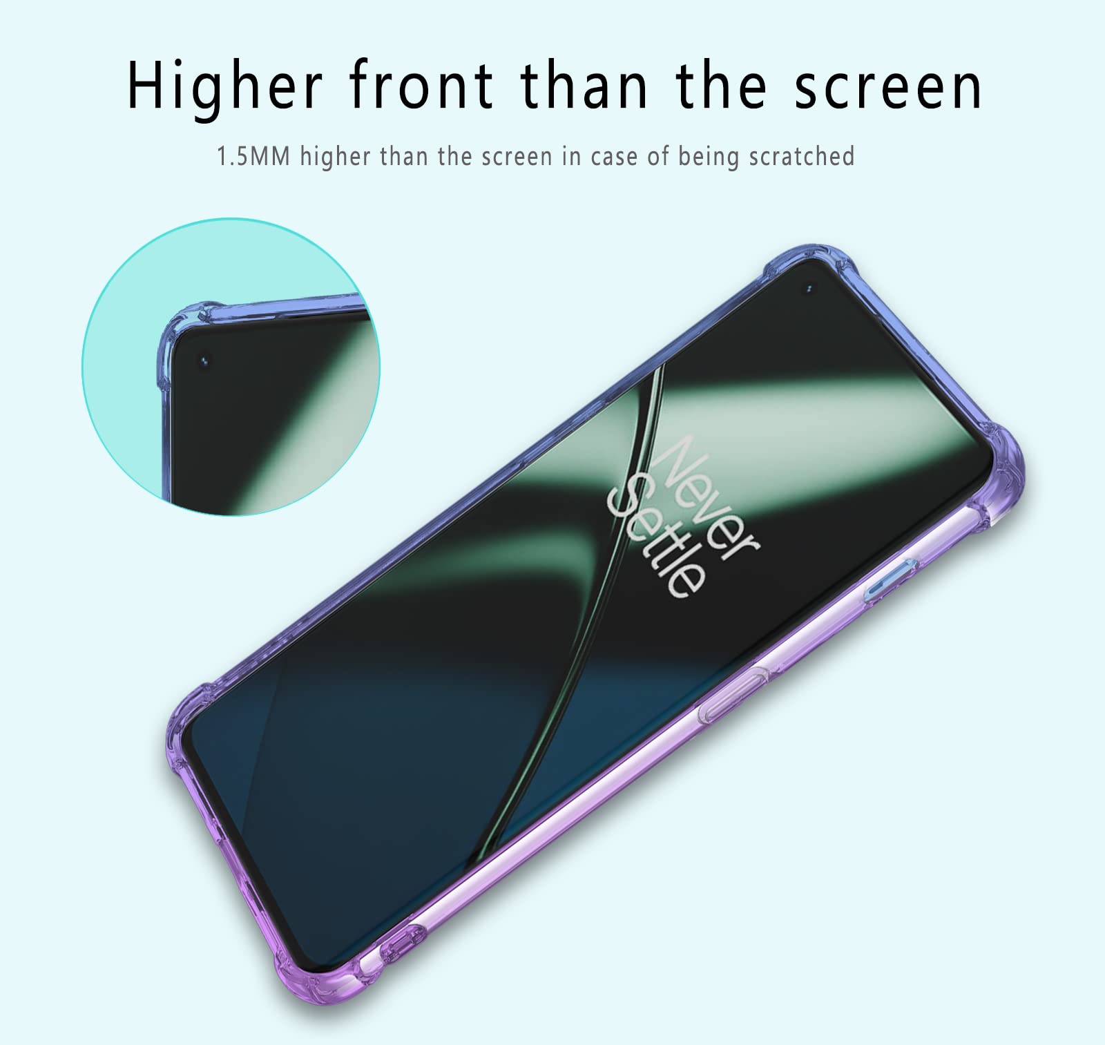 Dedux Cover per LG Velvet 5G, Custodia Trasparente Gradiente Protettivo TPU Case, Ultra Sottile Rinforzo a Quattro Angoli Cover (Rosa/Viola