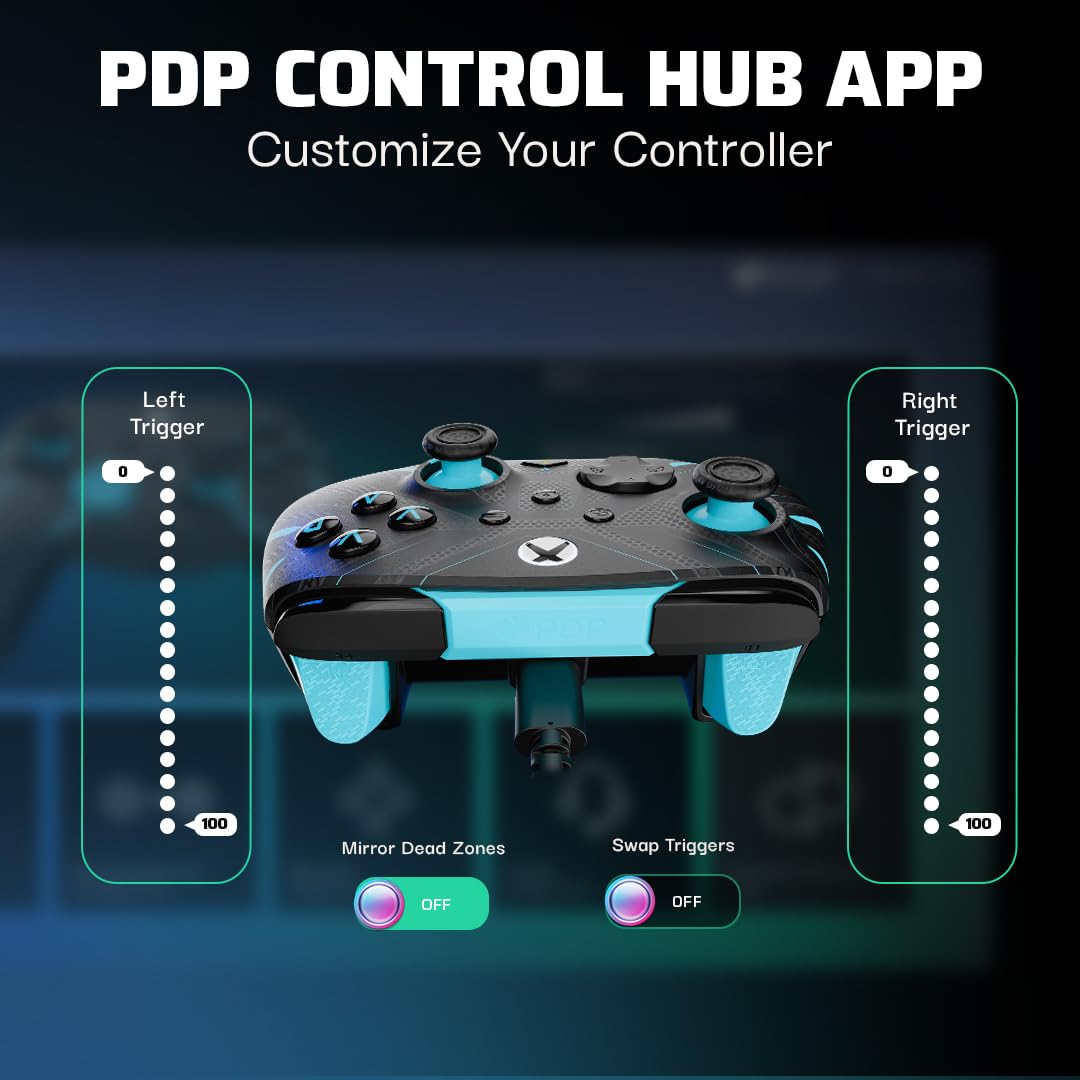 PDP Xbox REMATCH GLOW Wired controller TITAN STEEL — view 5