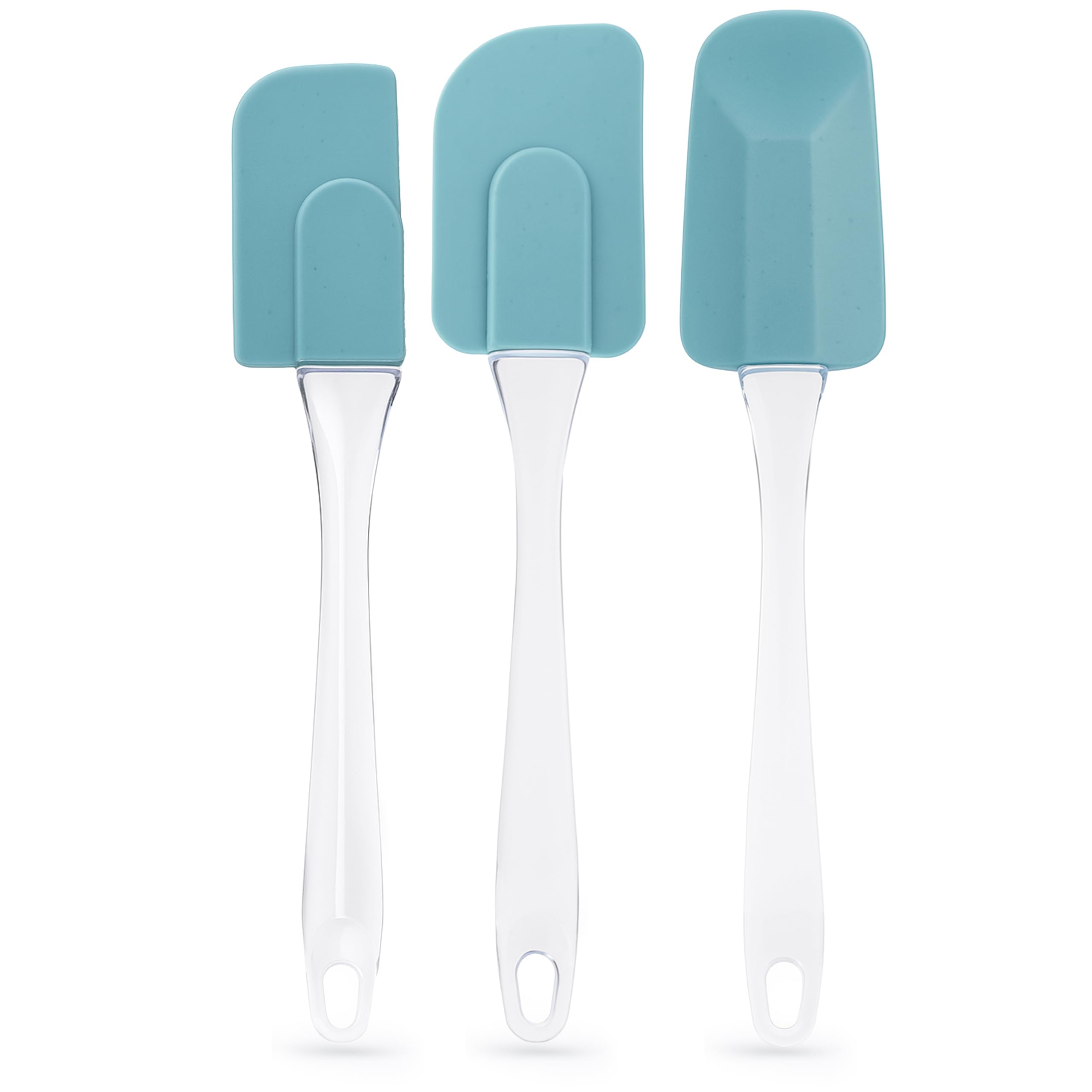 SOL 3pk Rectangular Silicone Spatula Set - Heat Resistant Baking Utensils