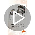 Image of ABOUT SPACE 3 Tier L-Shaped Unique Computer Table with Desktop, Hutch Tower Storage Display Modern Shelf for PC, Laptop, Study & Writing Open Bookshelf [Brown - L 151.7 x B 113.5 x H 157 cm]