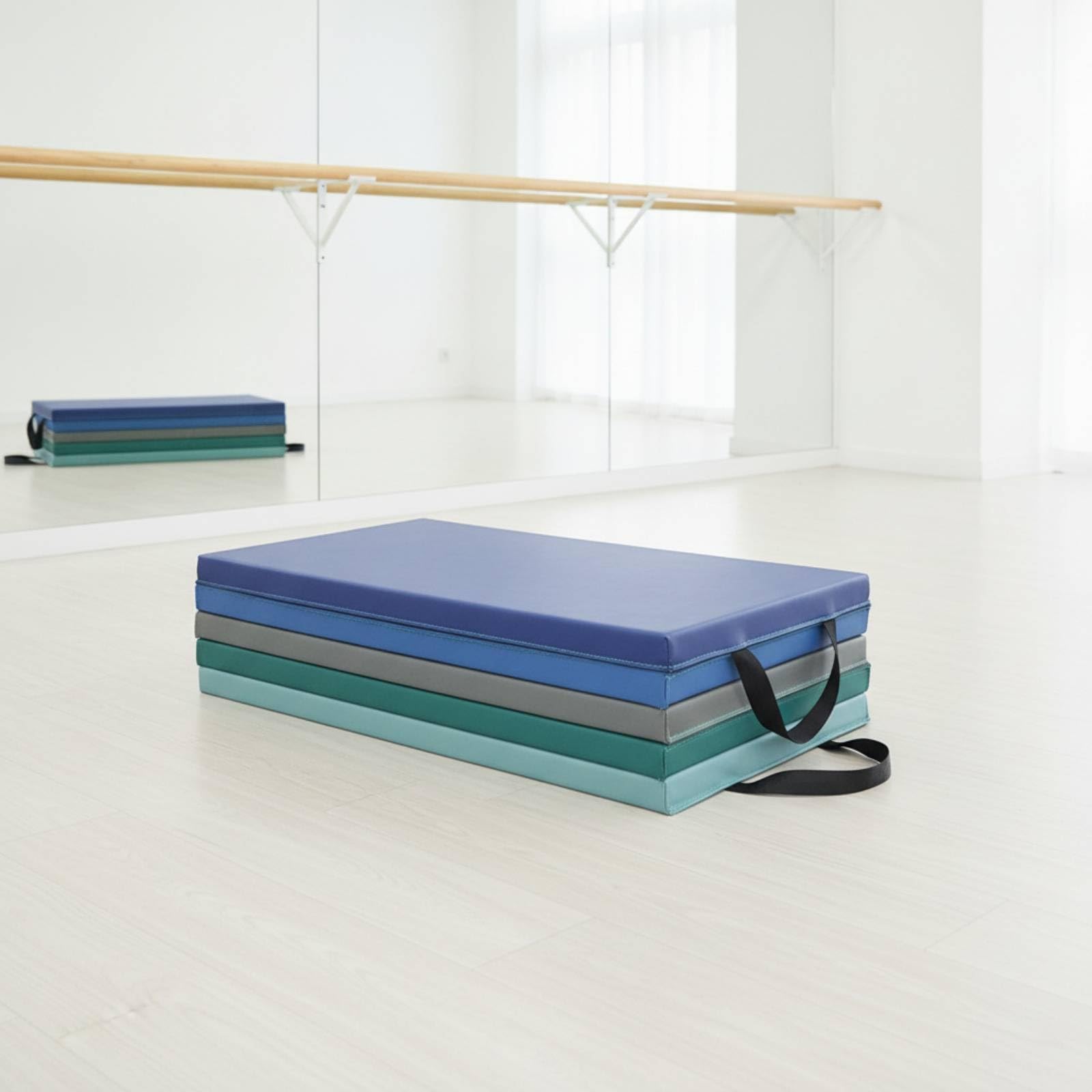 kowaku Materassino da Ginnastica con Maniglie Imbottito Materassino da Palestra con Maniglie Trasportabile Tappeto Palestra