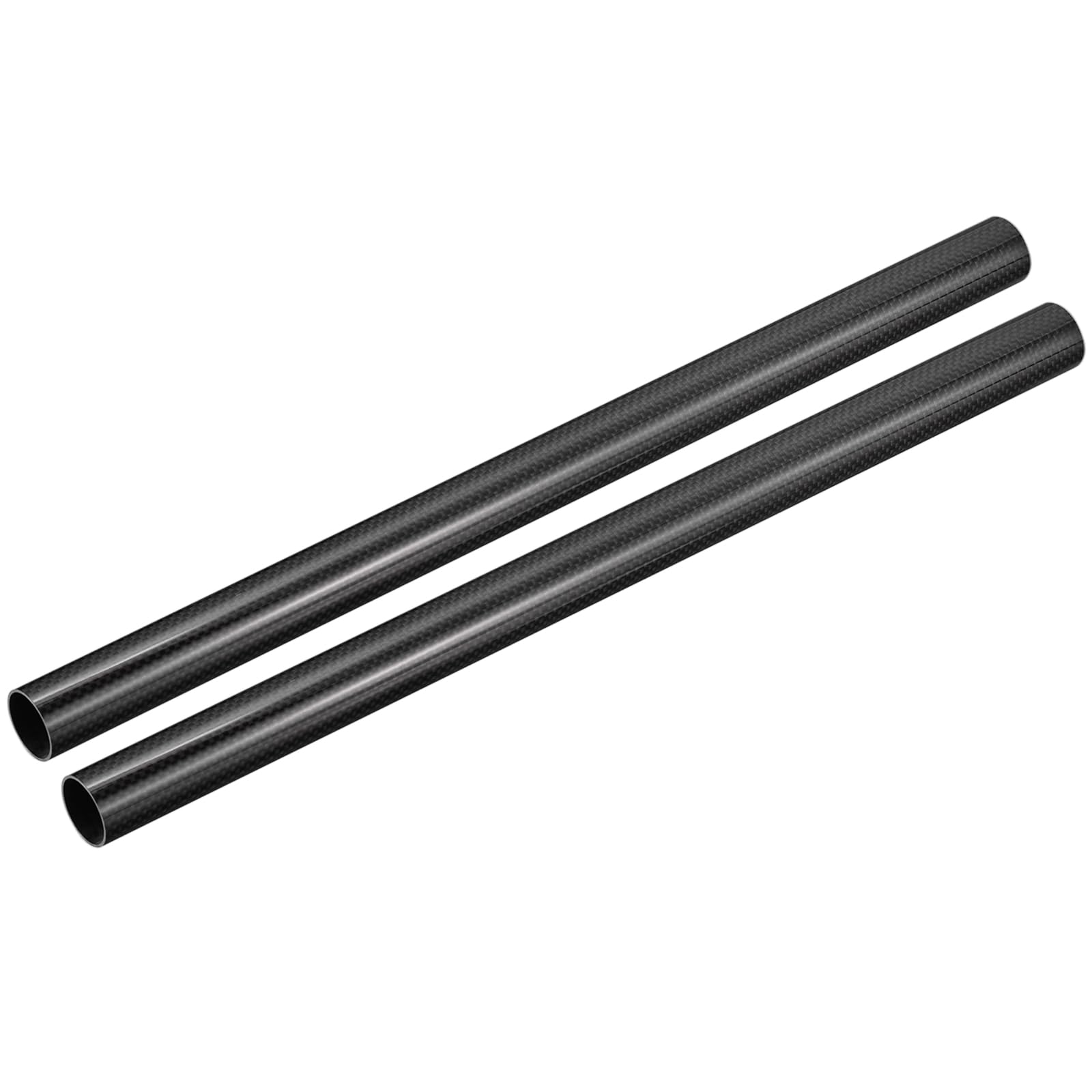 QUARKZMAN Carbono Fibra Tubos, 500mm x 30mm x 28mm 3K Huecos Carbono Envueltos Tubos Redondo Simple Tejido Brillante Superficie para Quadcopter Paquete de 2