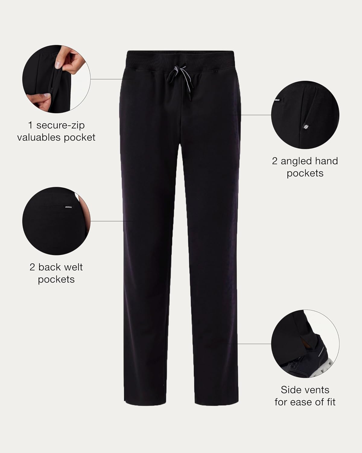 JAANUU Xenos Women’s Scrub Pants – 5-Pockets Classic Fit, Mid-Rise UltraLAST Fabric 4-Way Stretch, Medical Uniform Pants