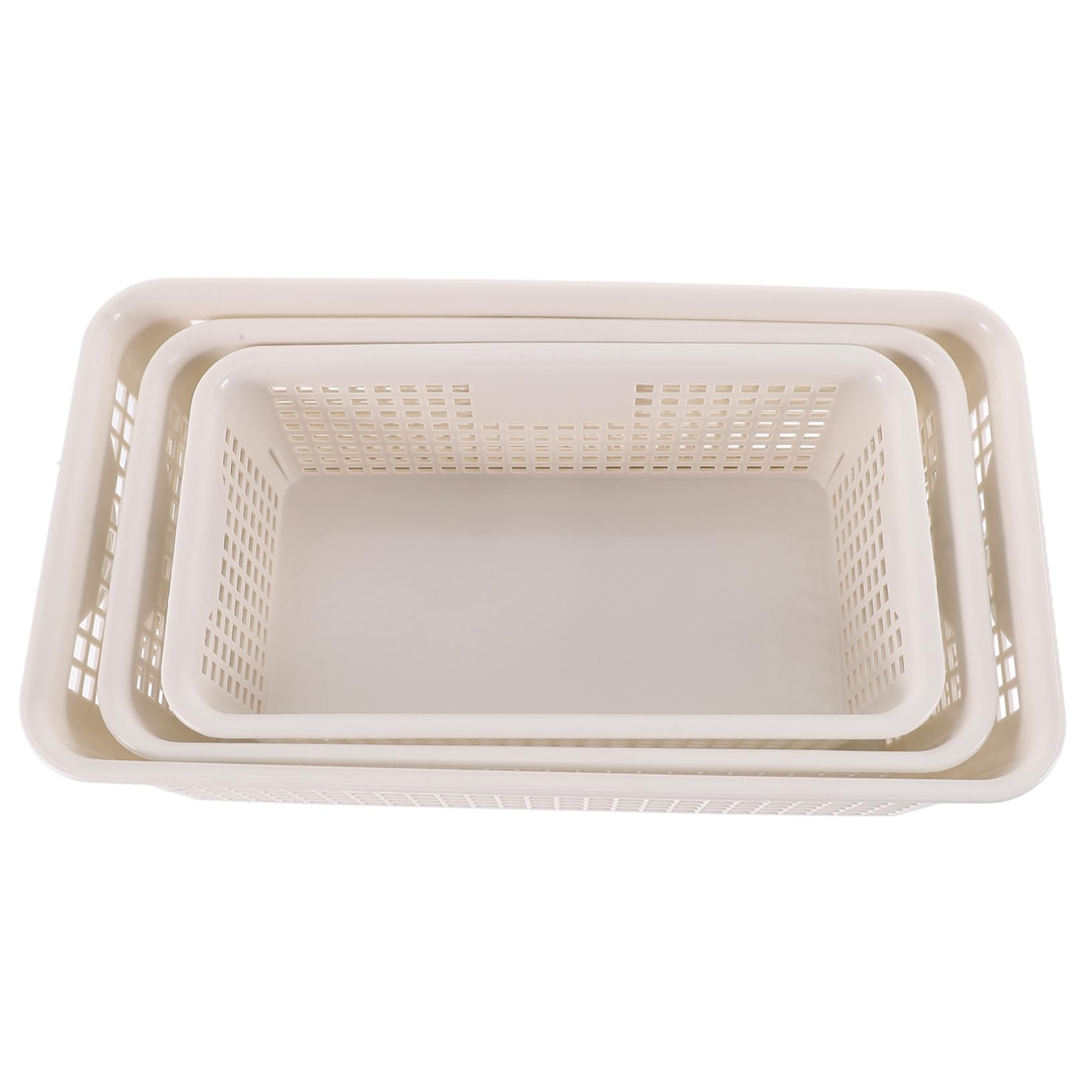 Cabilock 2 Series Cesta De Almacenamiento Plástica Apilable Con Organizador De Escritorio Con Asas Para Baño Cocina Y Armario Capacidad Grande Para Objetos Pequeños 3 Piezas X 2