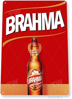 Tinworld Tin Sign: Brahma Beer Sign 8" x 11" Aluminum Retro Wall Mount Bar Sign