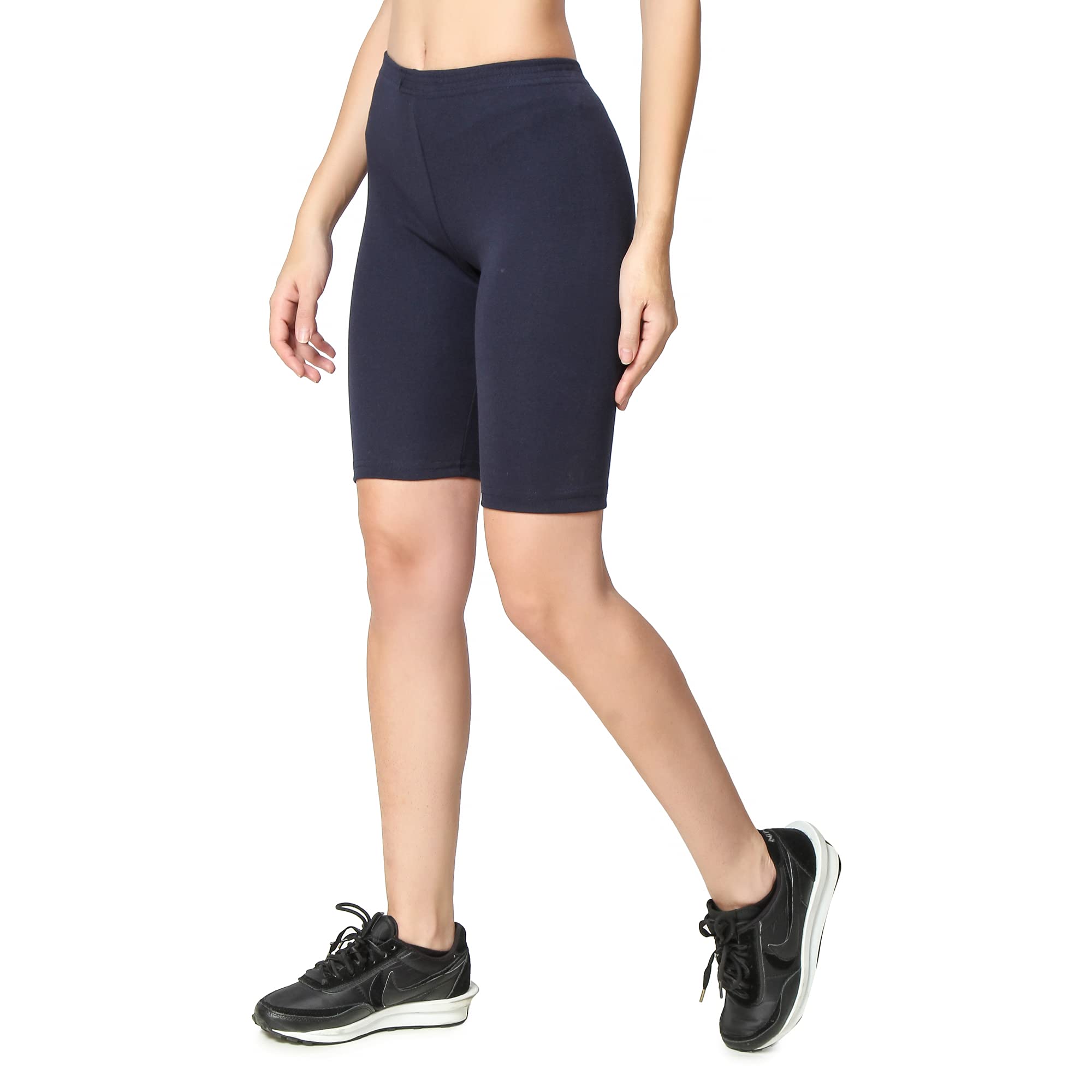 good connection Cotton Lycra Cycling Shorts for Men/Women CyclingJogging Yoga Short/Tight Under Dress Pants Under Dress Shorts Ineerwear Tights (XXXXX-Large Black)-picture-34